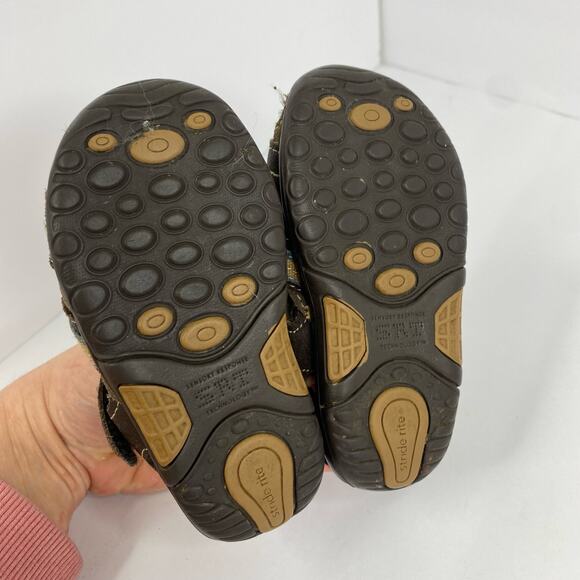 Stride Rite Size 4 Boys Brown Dillan Sensory Response Technology Sandel Easy On - Picture 7 of 9